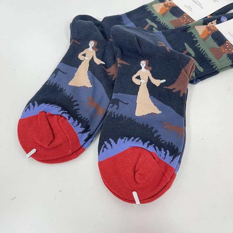 Tourtiwi - Vendita all'ingrosso Calzini - Unisex - Scorte di dipinti a olio astratti retrò di ritratti10