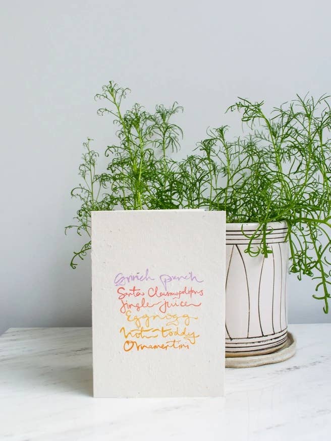 Carte de vœux à planter pour cocktails de Noël pour la vente par Studio Y Creative