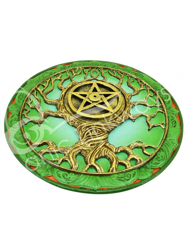 Røgelseholder - Livets Træ Grøn 4.90"L X 0.90" B X 4.90" H for engroshandel hos Oceanic Linkways Inc