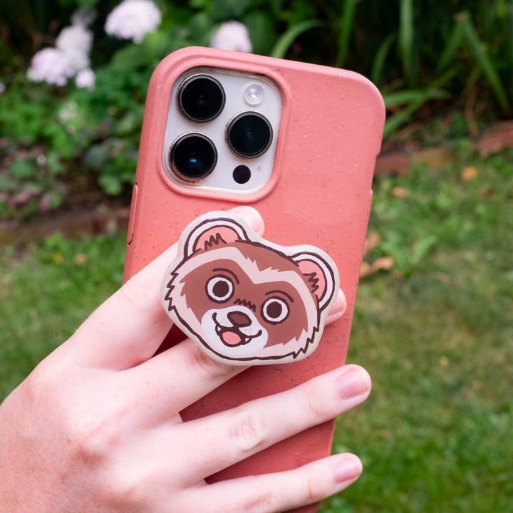 Ferret Phone Grip Brown for wholesale by Camp Mustelid