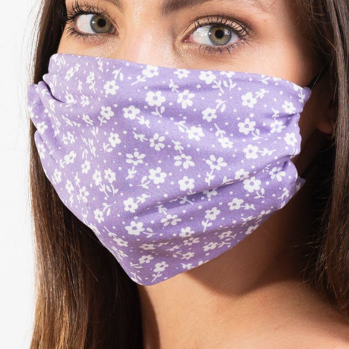 Masque visage imprimé floral délicat pour la vente par Mascly Co