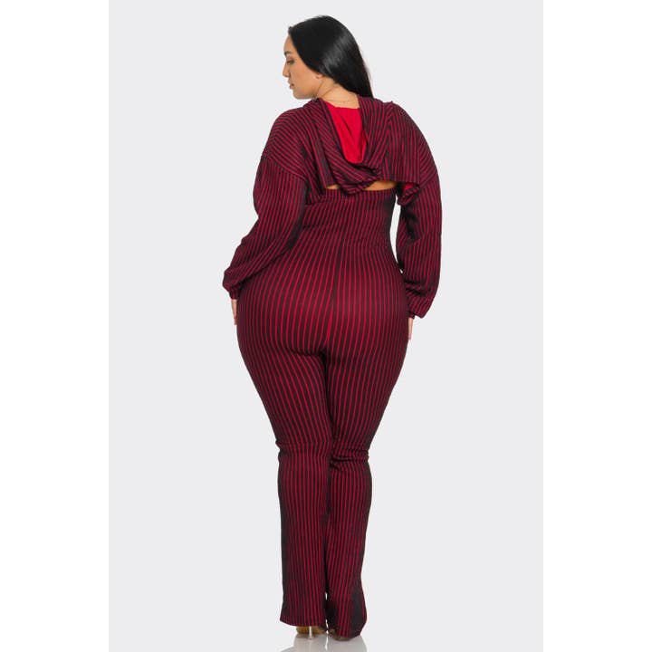 DORCAS - Wholesale Jumpsuit - Women's - Plus Size 2 Piece Strapless Jumpsuit Hoodie12