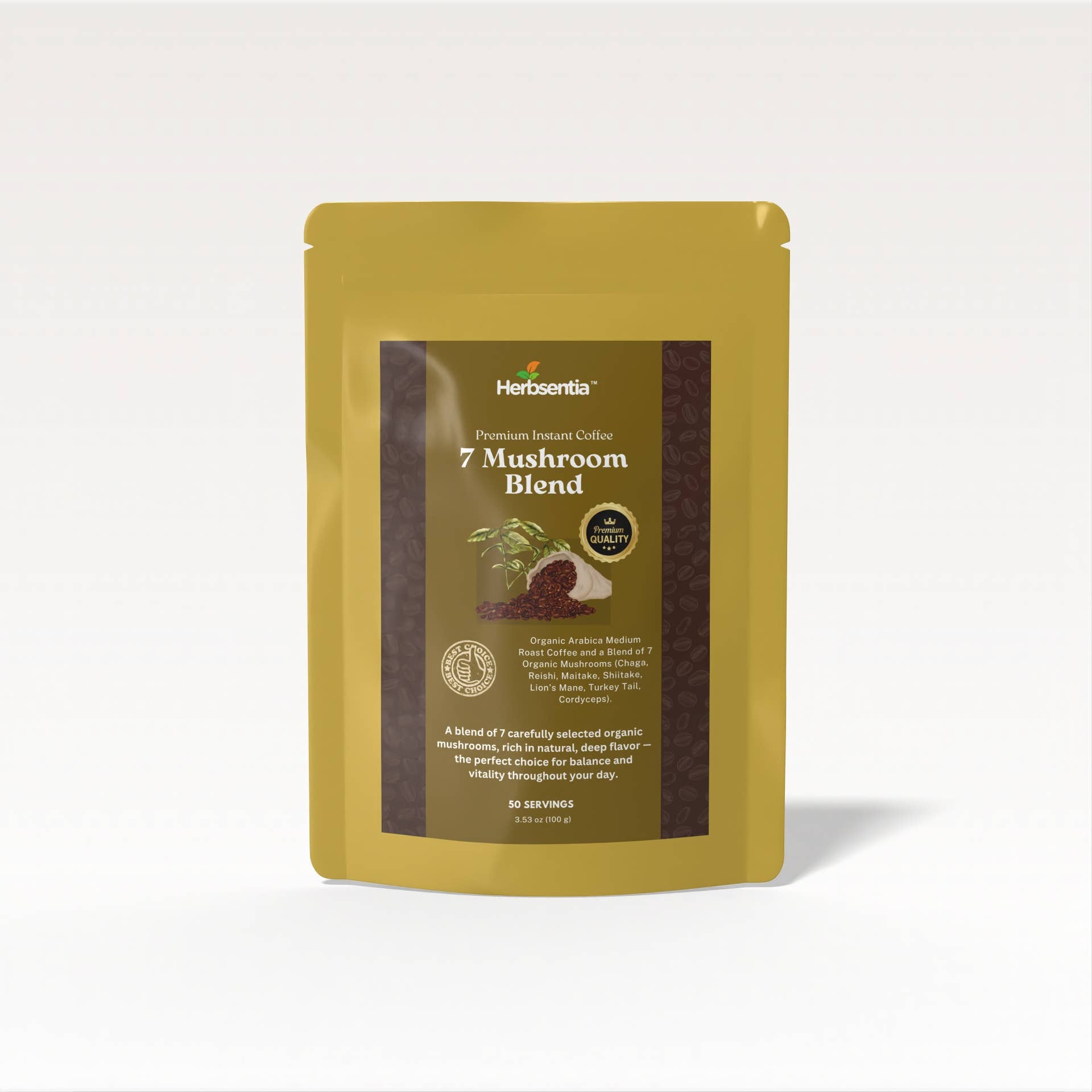 Succus - Vente Café moulu - Café aux champignons 7 Blend - "Alimentez votre journée naturellement."2