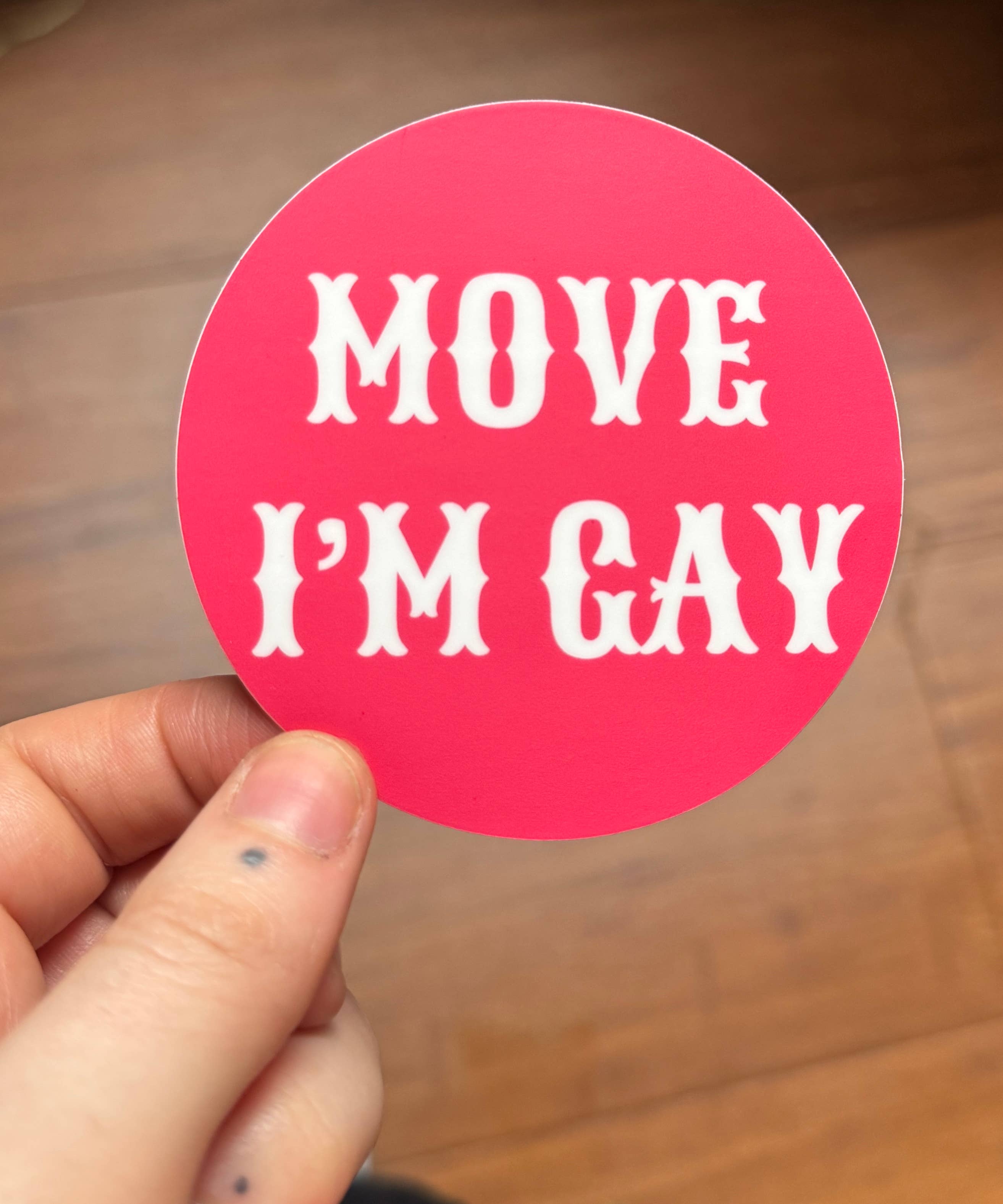 The Queer Store - Wholesale Sticker - Move I'm Gay sticker | Gay Pride Sticker | Queer Art | Pride1