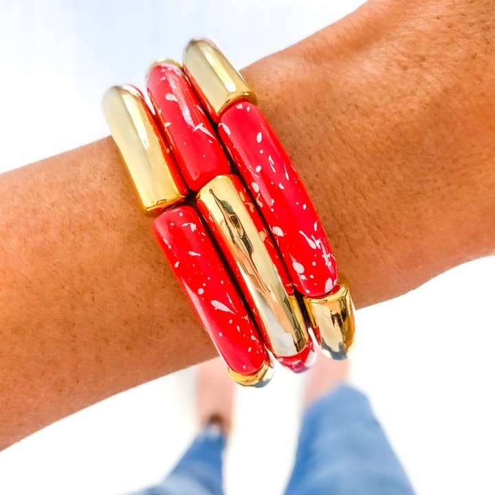 Savvy Bling - Wholesale Jewelry Set - Red Game Day Bracelets &  Necklaces23