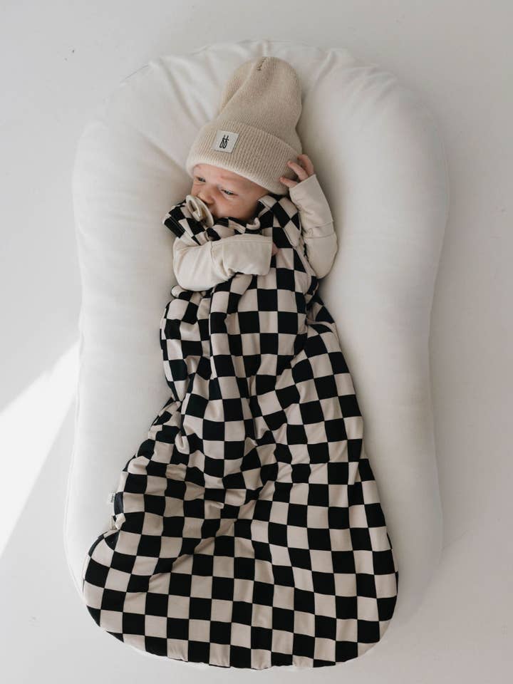 Bamboe Slaapzak | Zwart Ruitjespatroon voor wholesale door Forever French Baby