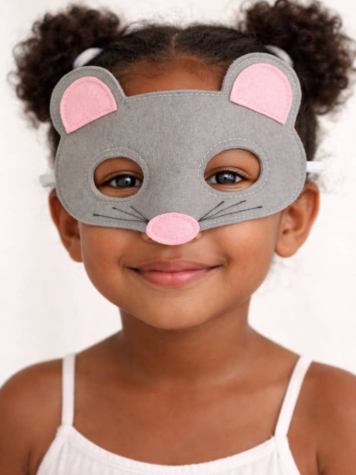 A is for Alice Costumes – wholesale Costume – Child – Kids Grey Felt Mouse Dress Up Mask 3