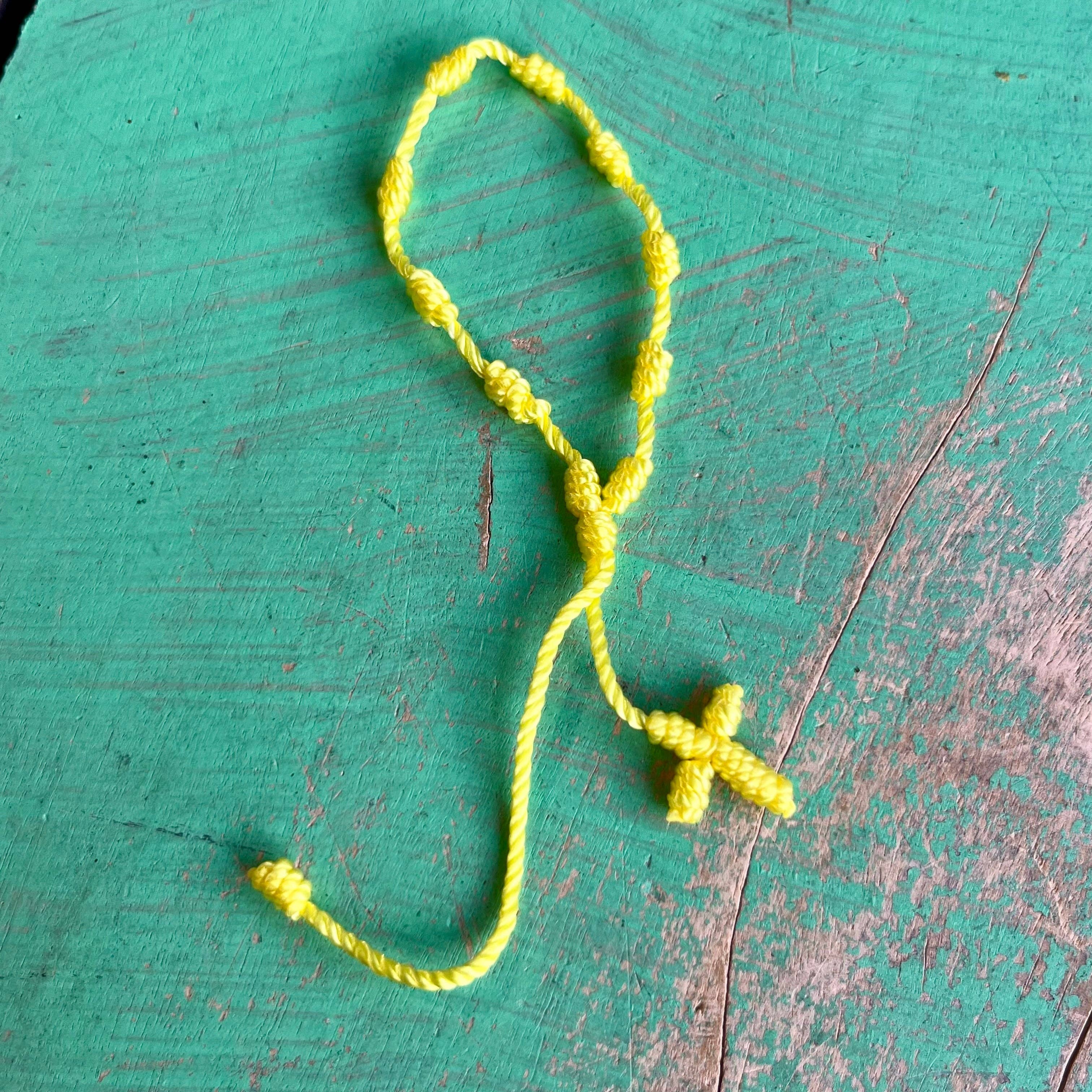 Love and Honor Jesus LLC - Wholesale Woven/Braided Bracelet - Knotted Cord Rosary Decade Adjustable Bracelet0