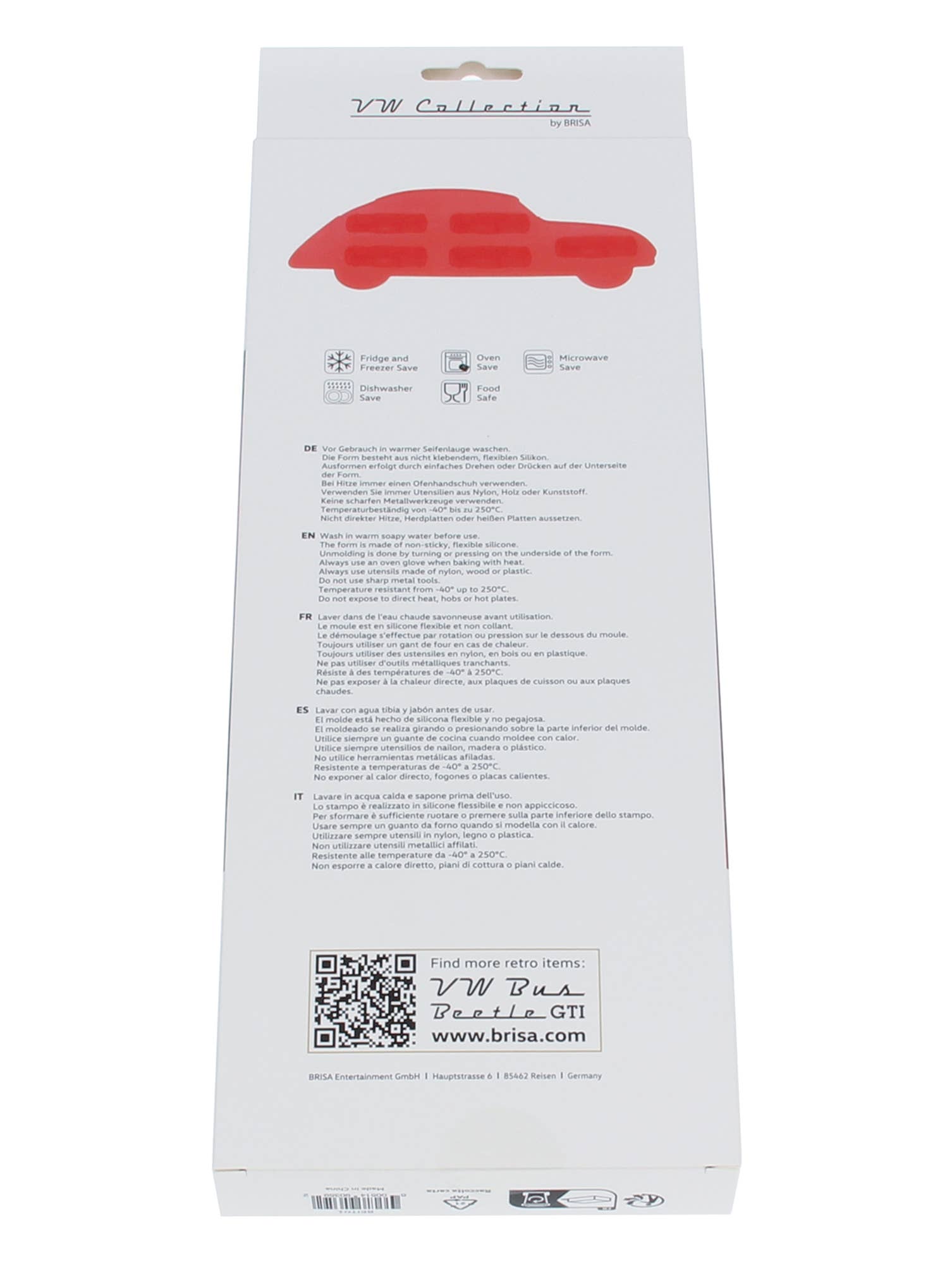 VW Collection by BRISA - Wholesale Ice Tray/Mold - VW Beetle Silicone Ice Cube Tray/Baking/Praline Form - RD5