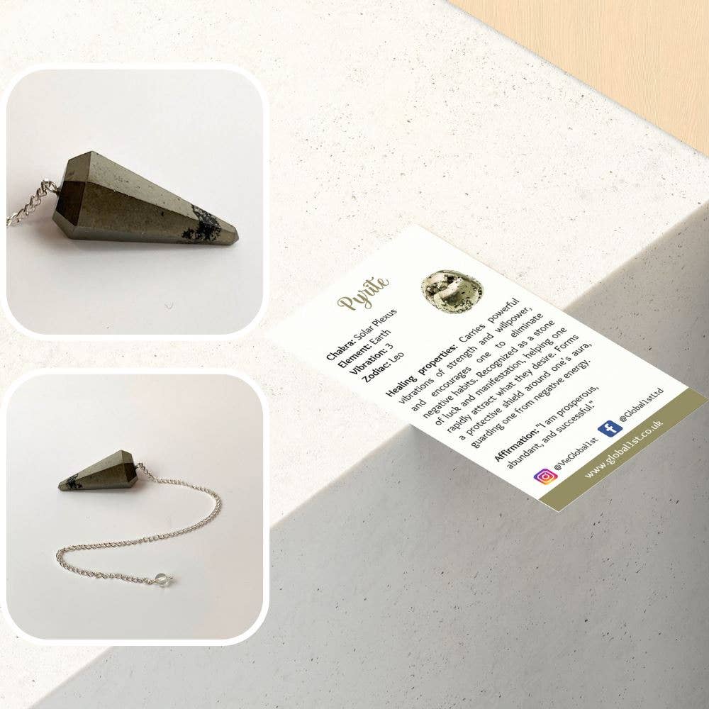 VIE – Engroshandel Meditationsudstyr – Pendul med kæde og 30 mm krystalsten76