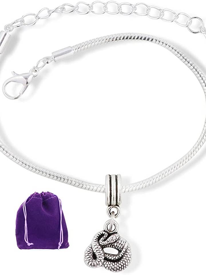 Snake Coiled Snake Chain Charm Bracelet for wholesale by Dave The Bunny