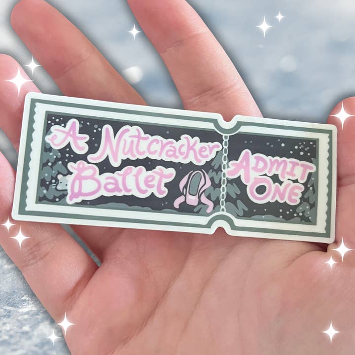 Ticket to the Nutcracker Ballet! ~ Sticker for wholesale by Woolblossom