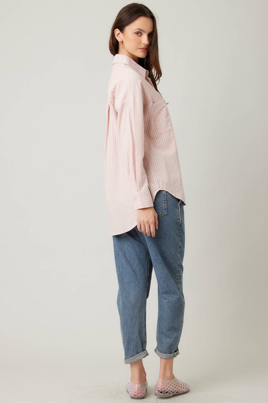 ILLA ILLA - Wholesale Button Down Shirt - Women's - Striped Cotton Shirt Top31