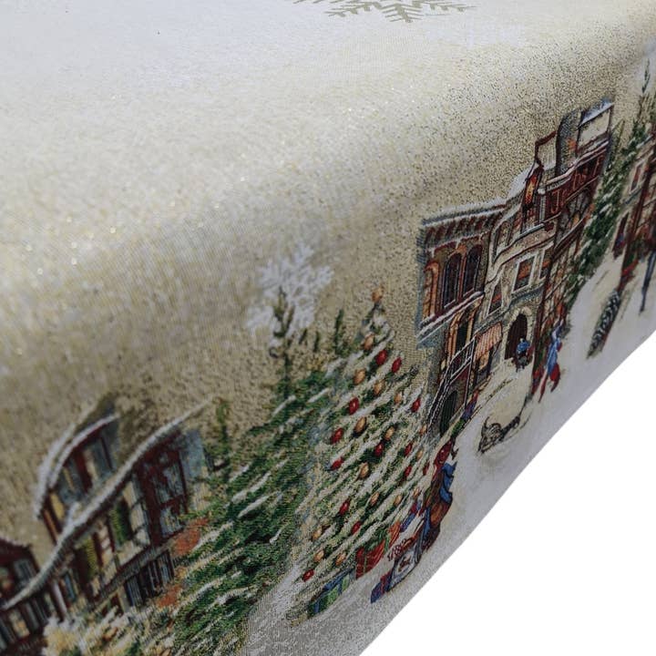 Lunaria Lab - Wholesale Tablecloth - Christmas Tablecloth Chalet in Gobelin Lurex2