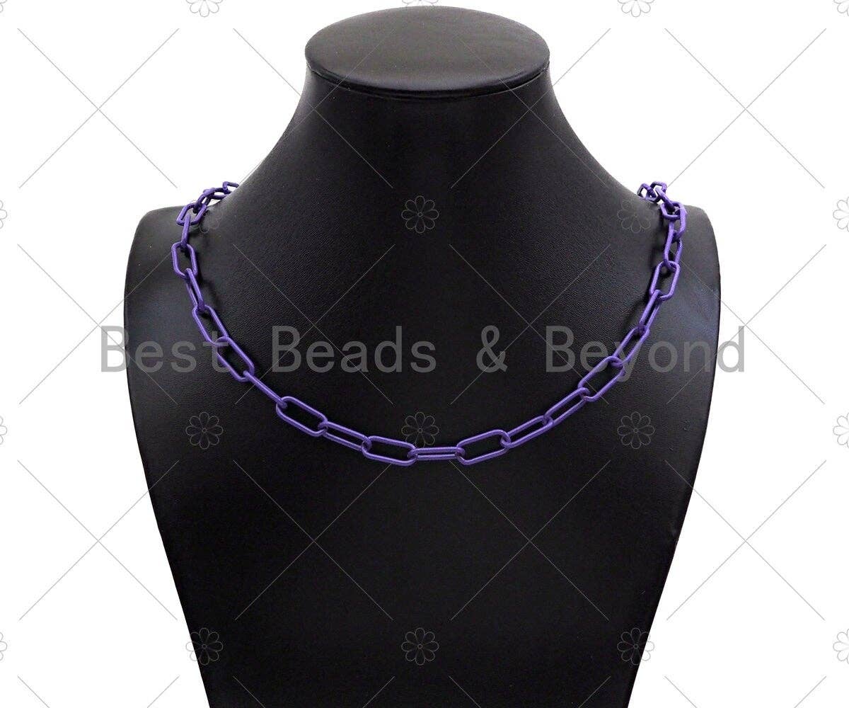 BestBeads&Beyond – wholesale Kedjehalsband – NYTT!!! 8x17mm emalj pappersklämma Kedja av Yard, Emalj Pop Kedja, Pappersklämma Emalj Metall Halsband, Partihandel #E5313