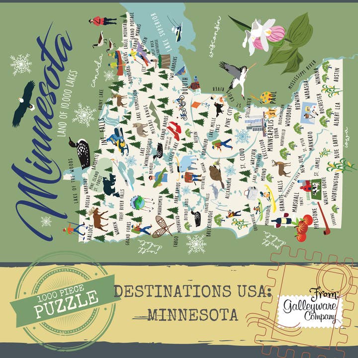 Rompecabezas Minnesota de 1000 piezas para venta al por mayor de Galleyware