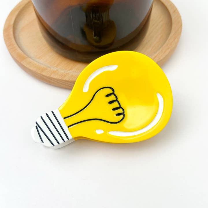 yellow Creative cute light bulb alloy hair clip for wholesale on Faire
