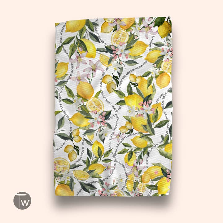 Twisted Wares - Wholesale Tea Towel - When Life Gives Lemons Tea Towel 4 Pack