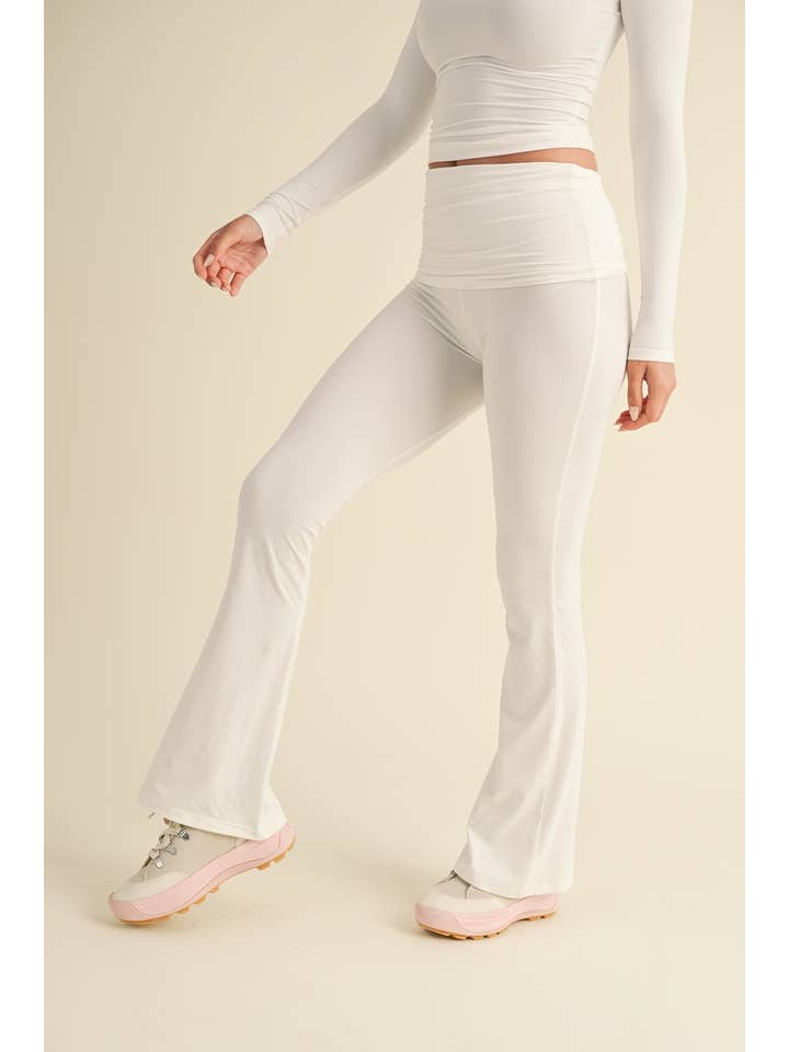 KIMBERLY C – wholesale Pants – Women's – Soft Knit Foldover Flare Pants45