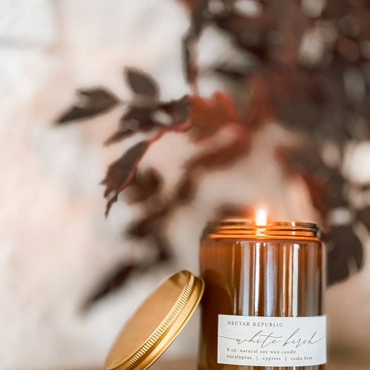 Nectar Republic - Wholesale Travel Candles - White Birch : Tin Soy Candle ( cozy winter tree ) 2