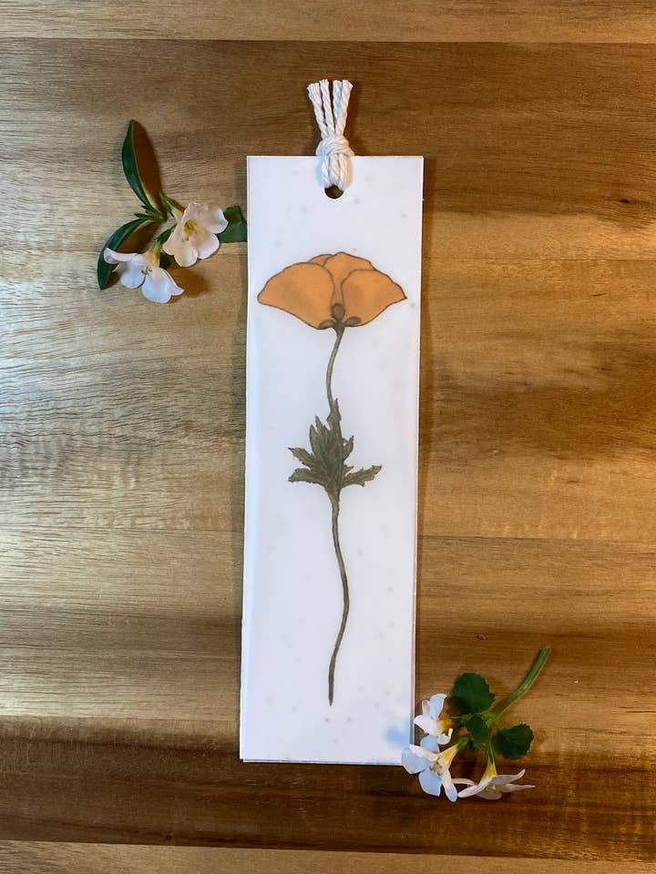 Marcador de Livro Plantável | Marcador de Livro 2 em 1 | Papoula Selvagem por atacado de The Raven’s Edge Studio