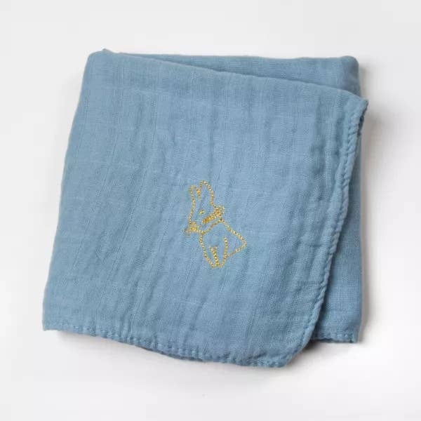 BARNABÉ AIME LE CAFÉ - Wholesale Swaddle - Baby - Double gauze cotton embroidered baby diaper