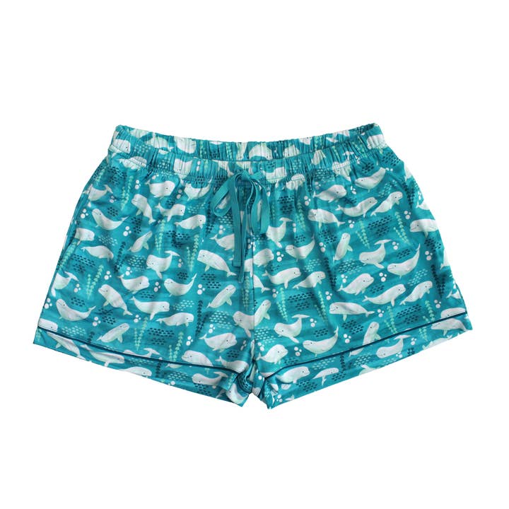 Shorts en bambou pour femmes Beluga Whale pour la vente par Emerson and Friends