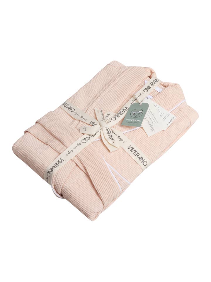 Viverano Organics - Vente Peignoir – femme - Peignoir de bain et spa en tissu gaufré biologique pour femmes (3 couleurs)14