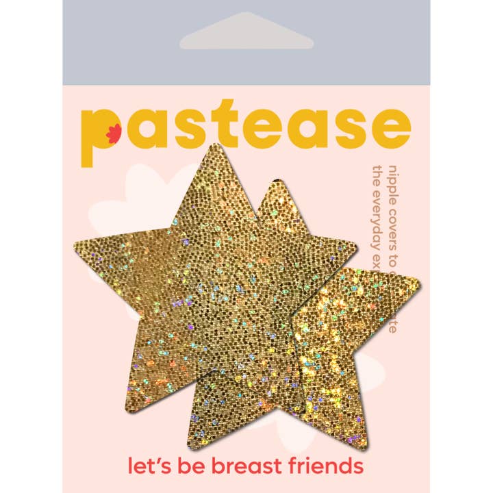 Pastease® – Großhandel Brustwarzenabdeckung – Damen – Star: Gold Glitter Stars Nippel Pasties von Pastease®1