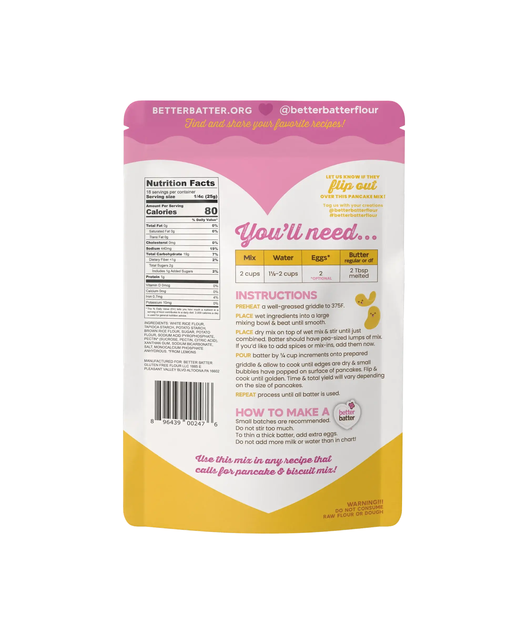 Better Batter – wholesale Pannkaksmix – Bättre Batter Glutenfri Pannkaksmix1