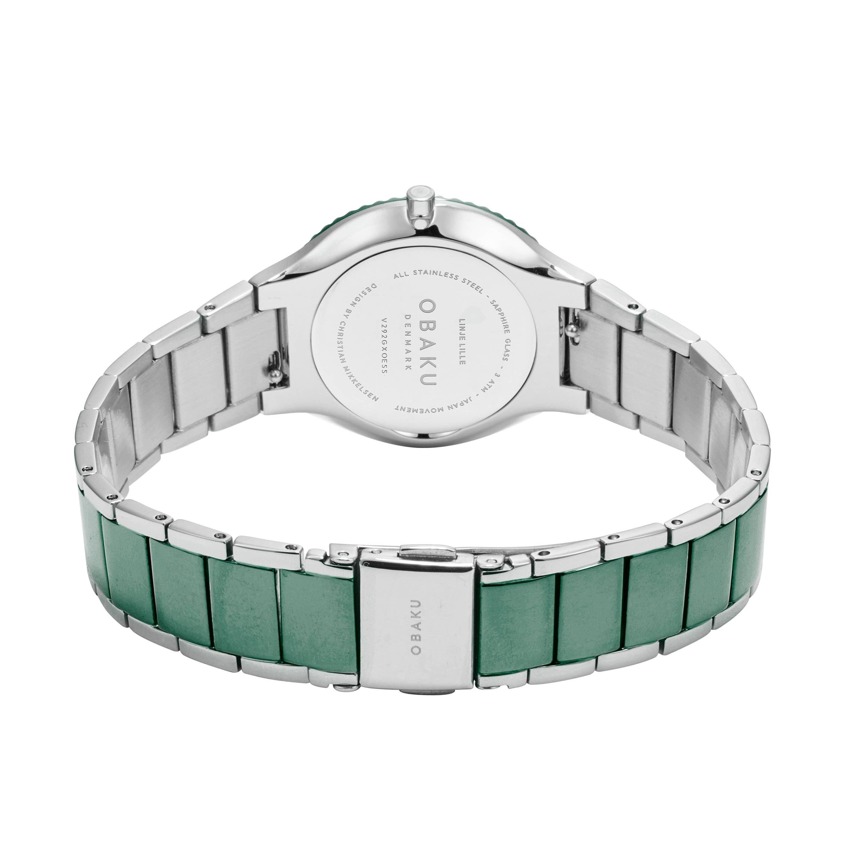 Obaku Denmark Watches - Wholesale Wrist Watch - Men's - Men's ultra thin green two tone fluted bezel bracelet watch1