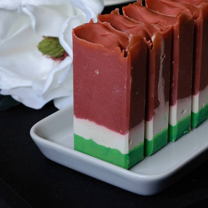 Watermelon Mania Artisan Soap for wholesale by Avery Grey Soapery