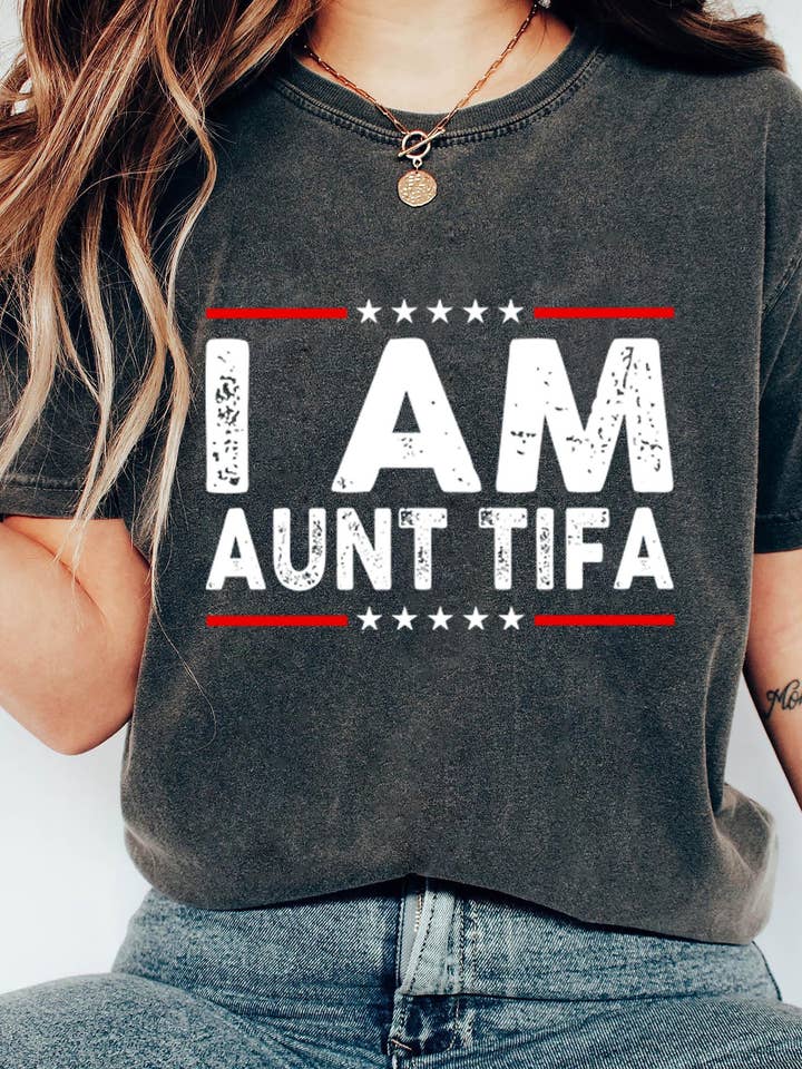 Glaime - Wholesale T-Shirt (Graphic) - Women's - Comfort Colors I Am Aunt Tifa Tee, Funny Aunt Tifa Sweater4