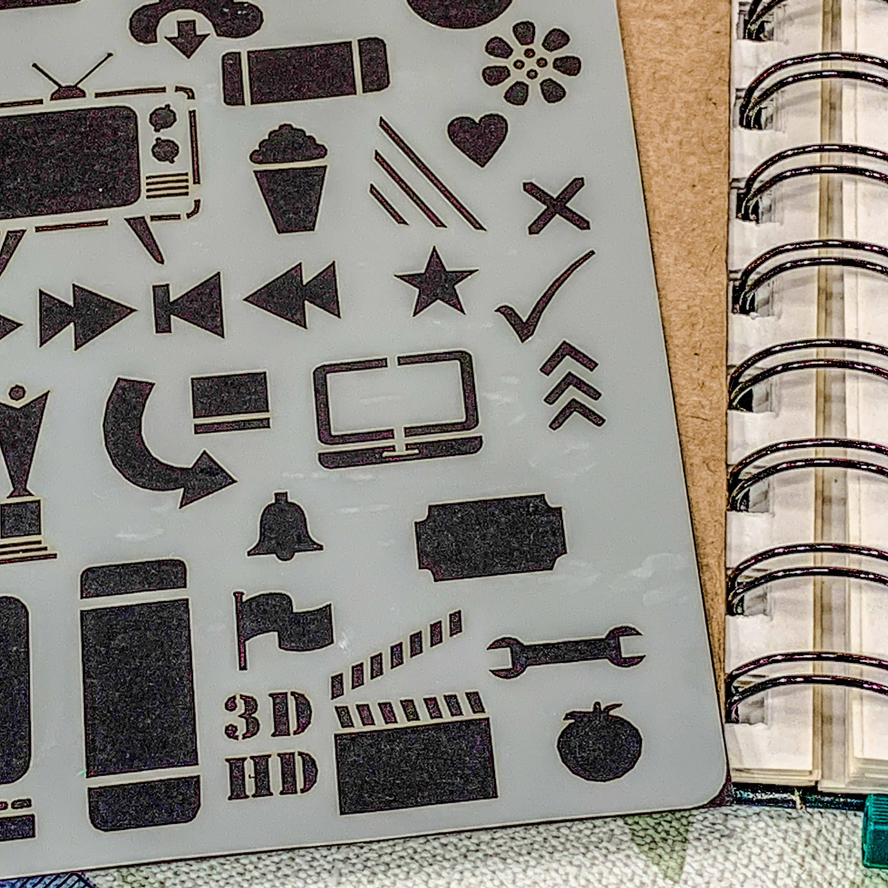 Spratt's Designs – wholesale Stencil/craft die – Film & TV Journal Stencil for Series Planning and Crafts5