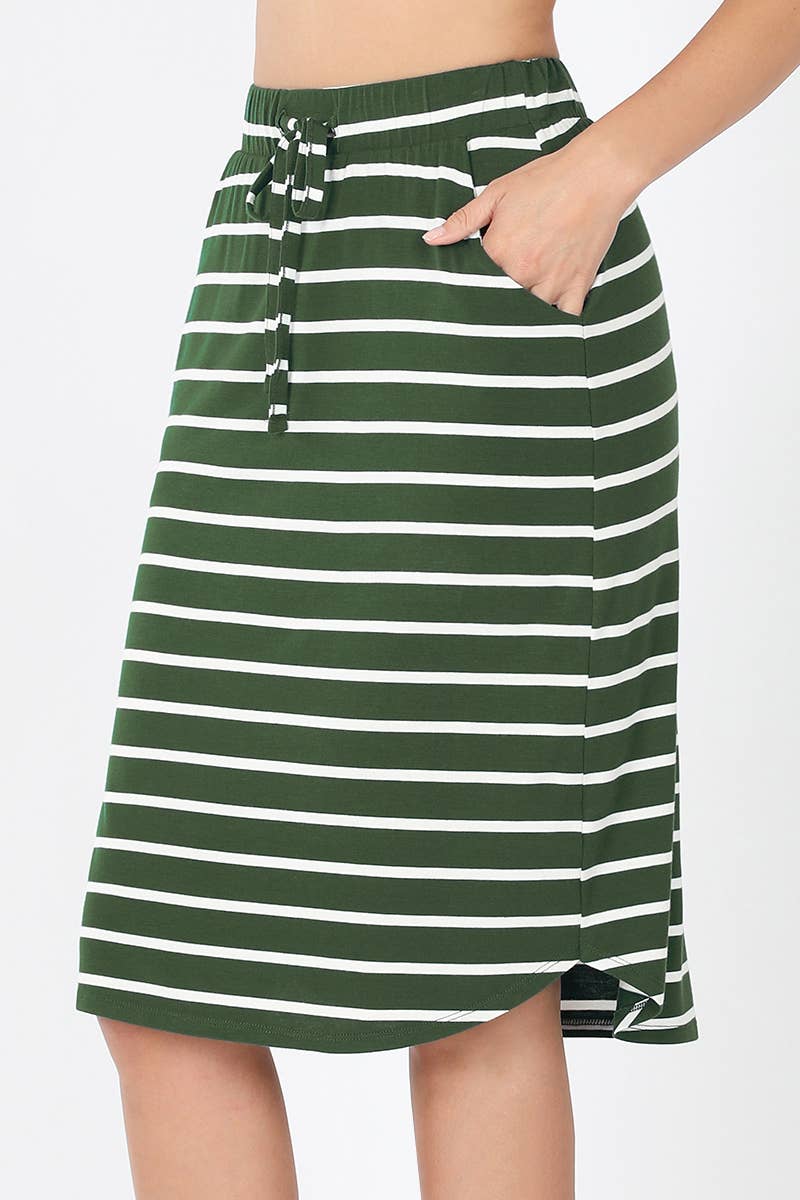 42POPS – Großhandel Rock – Damen – .Stripe Self Tie Tulpen-Saum Rock17