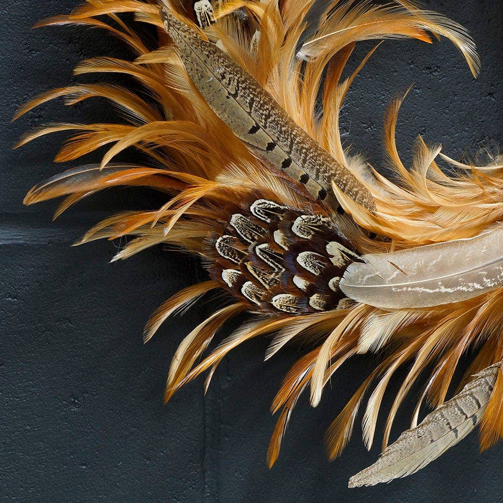 Zucker Feather Products - Wholesale Wreath - Natural Hackle and Pheasant Feather Wreath3