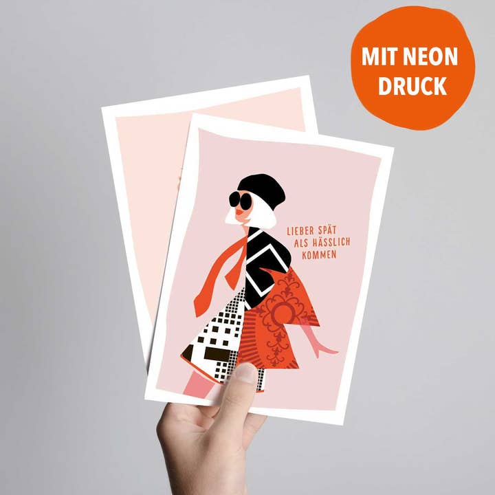 Fritzante - Venta al por mayor Tarjeta postal - Postal « Mejor tarde que feo »1