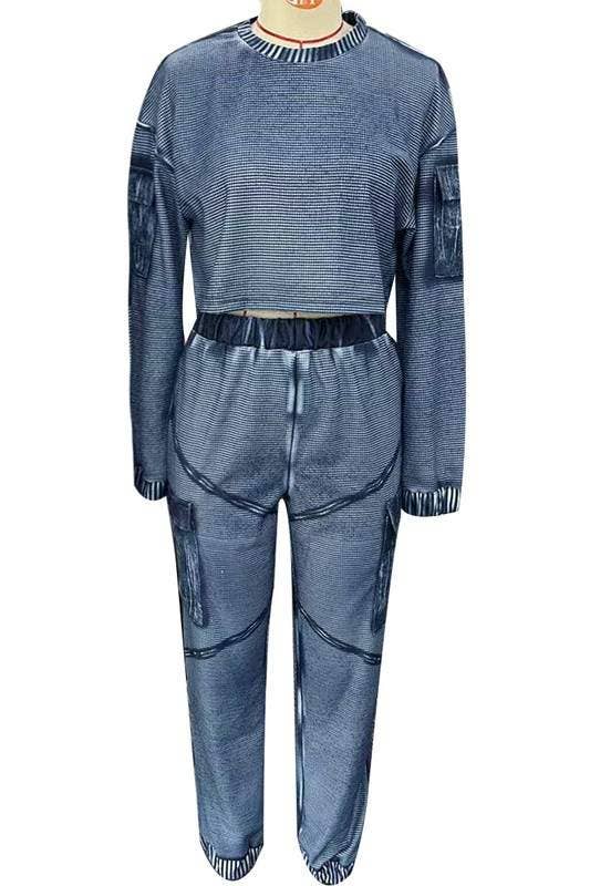 GRAY crop shirt and sweatpants set for wholesale on Faire3