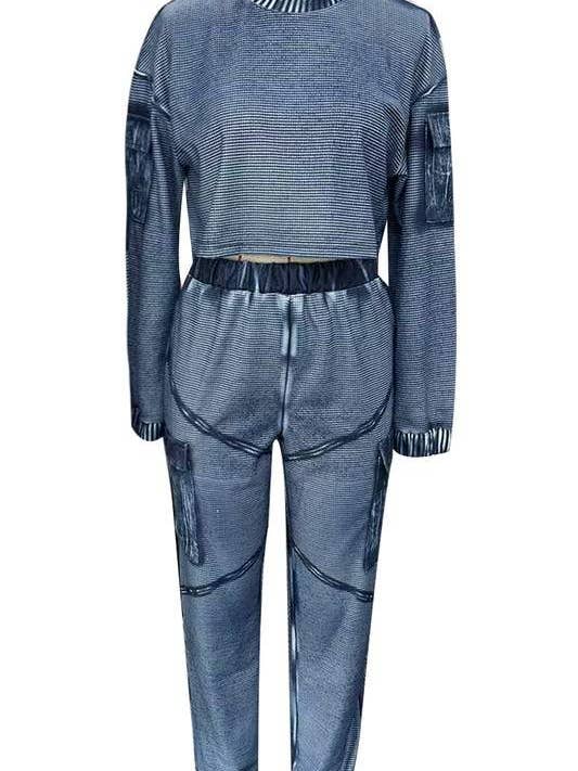 GRAY crop shirt and sweatpants set for wholesale on Faire3