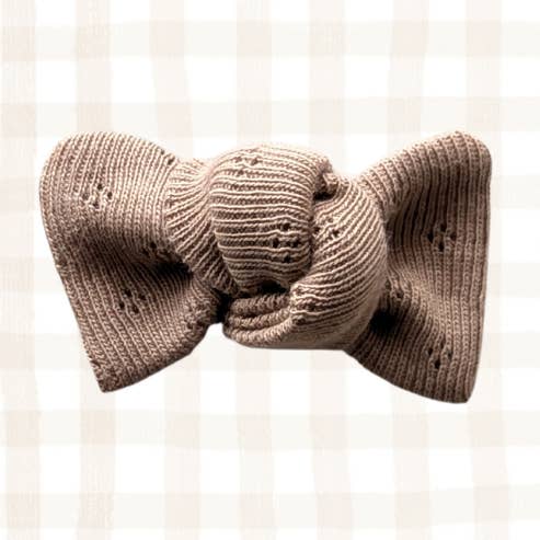 Milk chocolate mini knotted jersey knot for wholesale by Tête de Lylotte