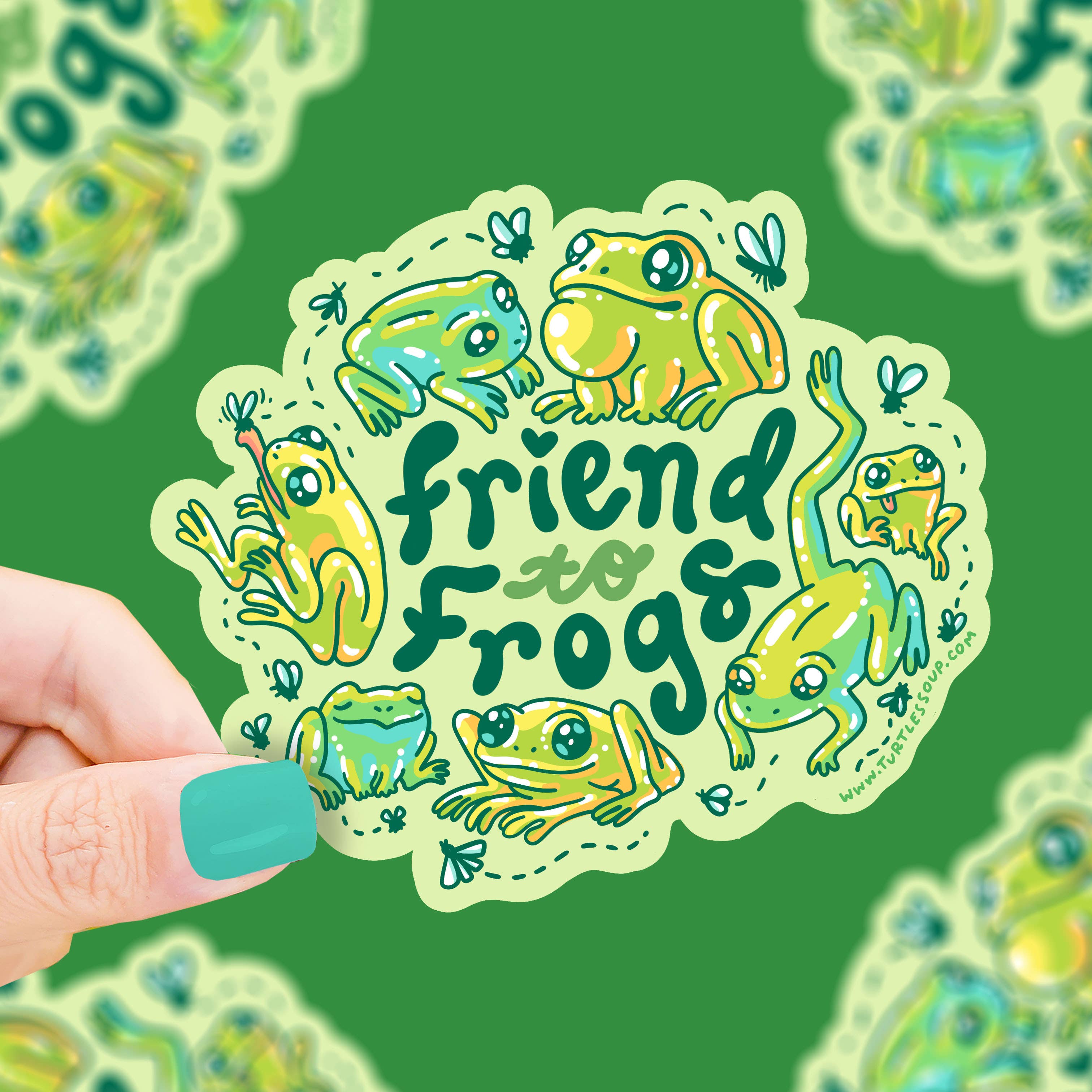 Turtle's Soup - Wholesale Sticker - Friend to Frogs Amphibian and Toads Art Vinyl Sticker