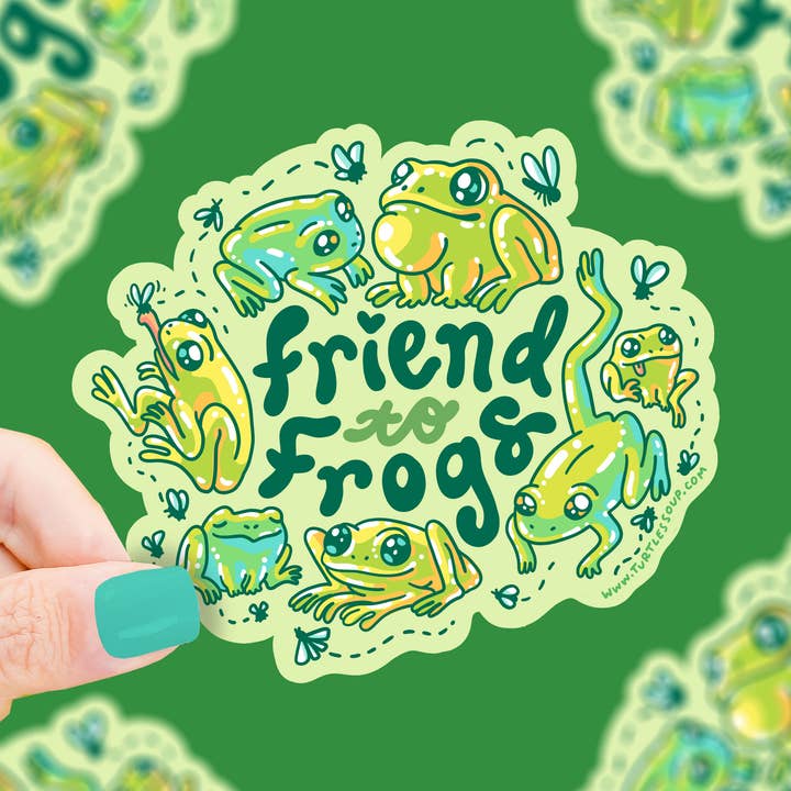 Autocollant en vinyle Friend to Frogs Amphibian and Toads Art pour la vente par Turtle's Soup