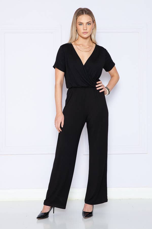 Burgundy Apparel - Wholesale Jumpsuit - Women's - CHEST OVERLAP SHORT SLEEVES JUMPSUIT3