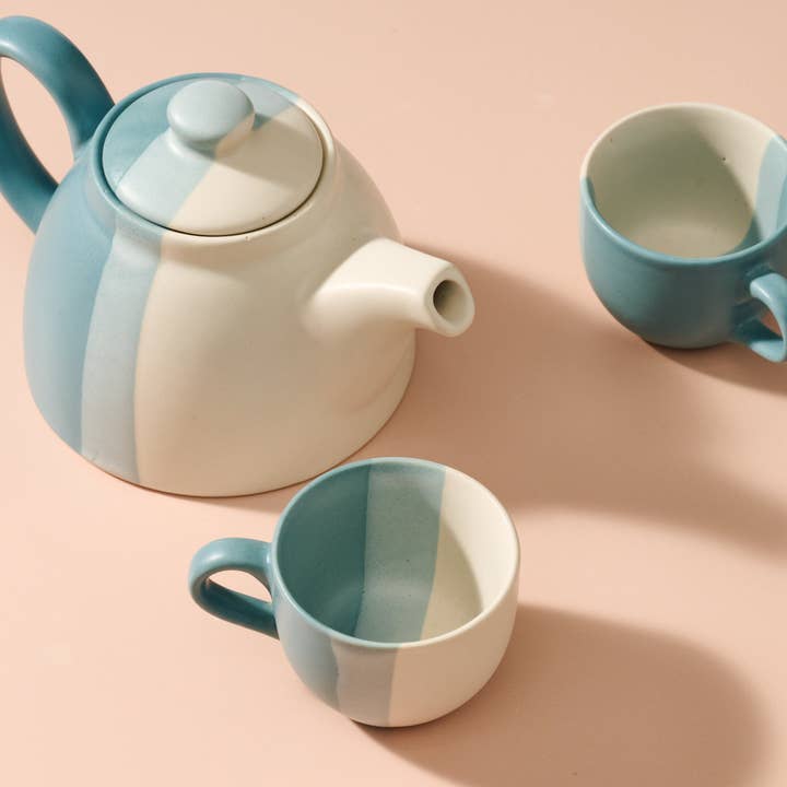 Ten Thousand Villages - Wholesale Tea Pot - Pheeka Striped Teapot