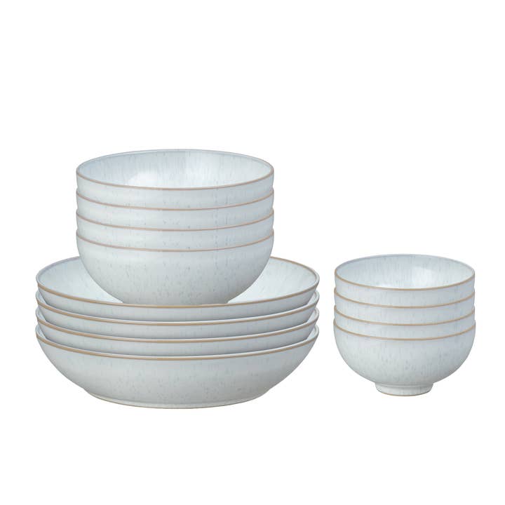 White Speckle 12 Pc Bowl Set for wholesale by Denby