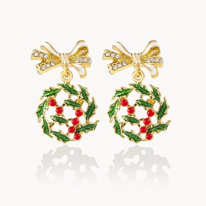 Violet & Brooks - Wholesale Hangende/ronde oorbellen - Vintage oorbel met kerstdruppel2