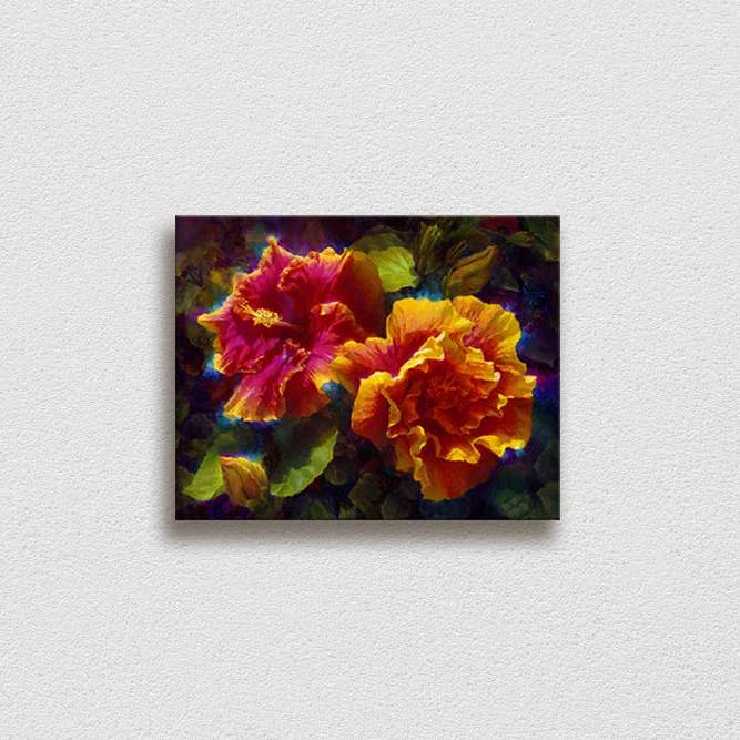 Whitworth Gallery - Wholesale Painting/Drawing - Sunlit Duet - Signed Artist Canvas - Hawaiian Hibiscus Painting6