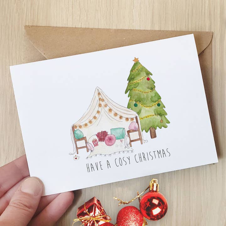 Gemütliche Weihnachtskarte für den Großhandel von The Curious Cactus