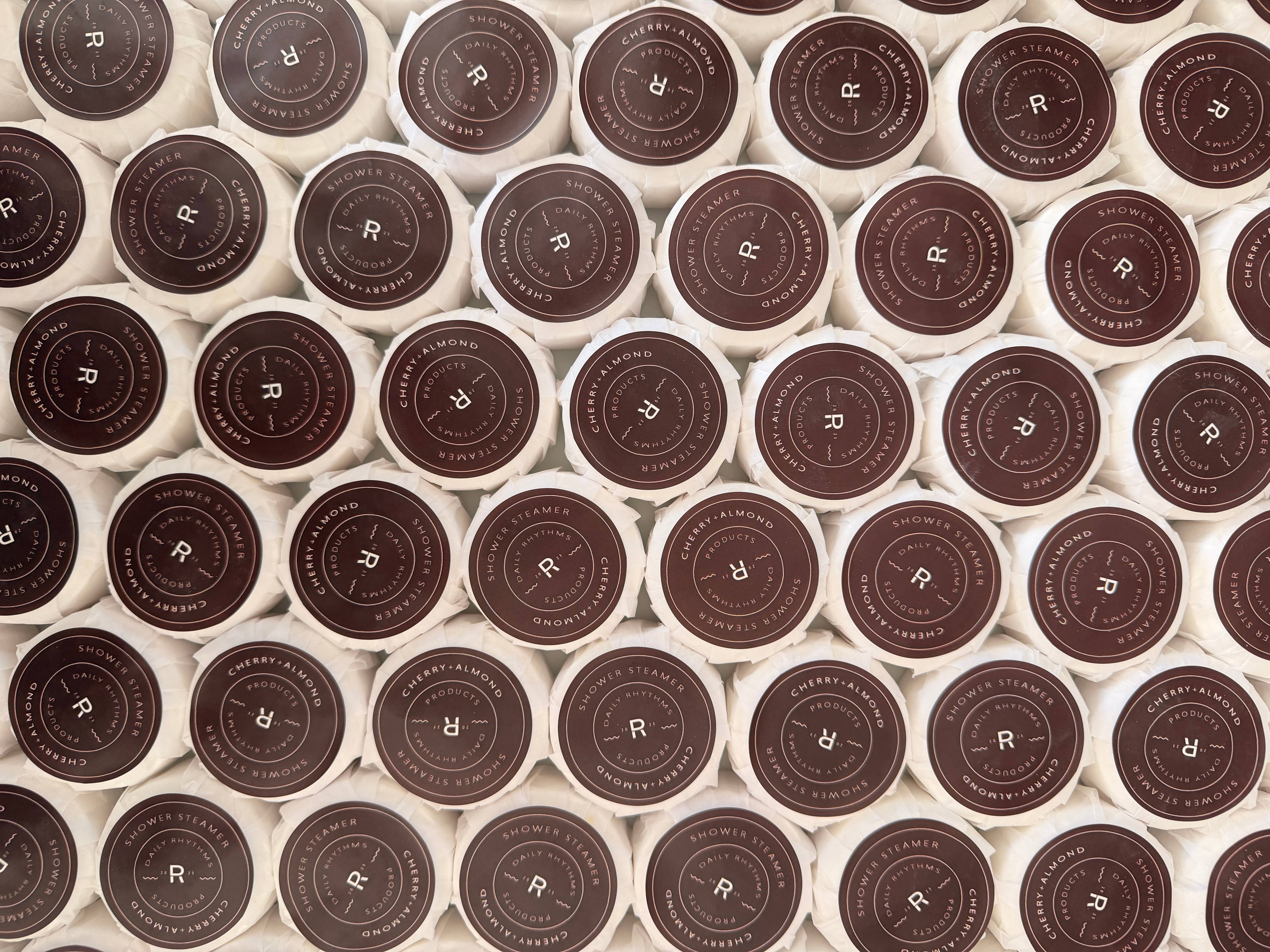 Daily Rhythms - Wholesale Shower Steamer/Bomb - Shower Steamer | Cherry + Almond | Valentine's Day Gift2