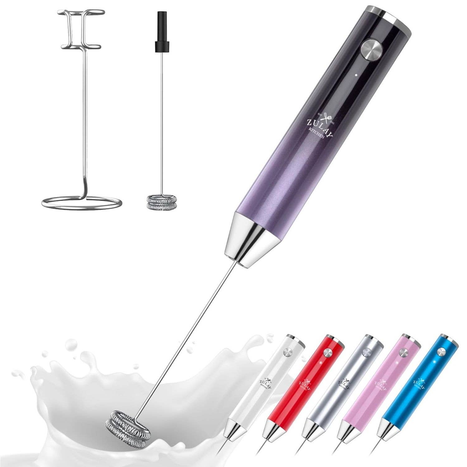 Zulay Kitchen - Vente Ustensile/gadget de cuisine - Lux Mousseur à Lait Rechargeable – 2 Vitesses, Étanche16